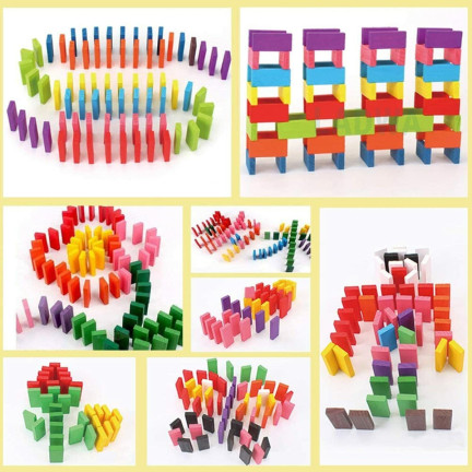 TG67014 Holz-Domino-Steine, großes Puzzle, 120 Teile