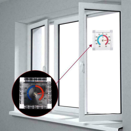 SS56 SELBSTKLEBENDES RUNDES AUSSENTHERMOMETER AUS ACRYL
