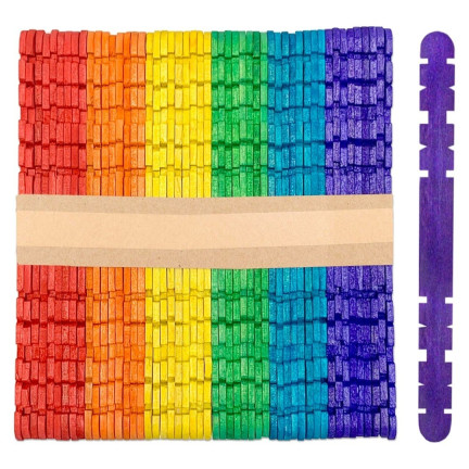 Kreative, bunte Holzstäbchen für Bastelarbeiten und DIY-Projekte, 50 Stück.
