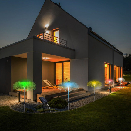 TG71397 SOLAR LAMPE 2PCS/GARTEN LED QUALLE STAMPFENDES LICHT