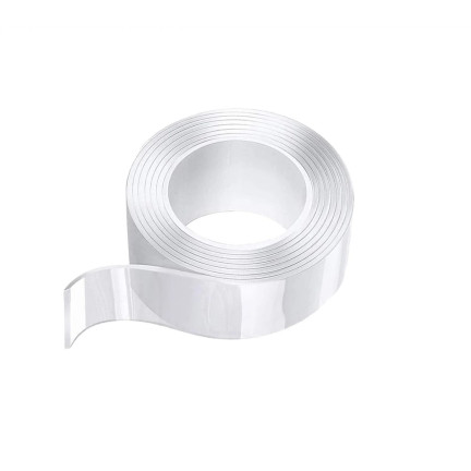 TG84360 doppelseitiges Klebeband, wiederverwendbar, transparent, 2 cm × 1 m