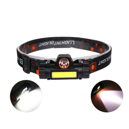 4-in-1-Stirnlampe, COB-LED, mit Magnet, über USB aufladbar, leistungsstark, verstellbares Kopfband
