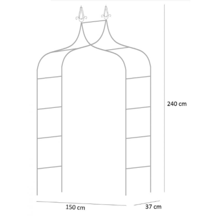 PERG-N6078 Gartenbogen Metallbogen für Rosen Blumen Zweige 240cm