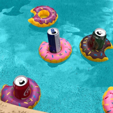 TG48118B Untersetzer für Tasse, Dose, Donut, braun, schwimmender Getränkehalter