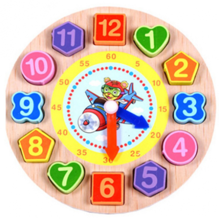 TG50015 HOLZ LERNUHR ZAHLEN BLÖCKE PUZZLES