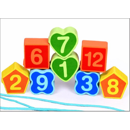TG50015 HOLZ LERNUHR ZAHLEN BLÖCKE PUZZLES