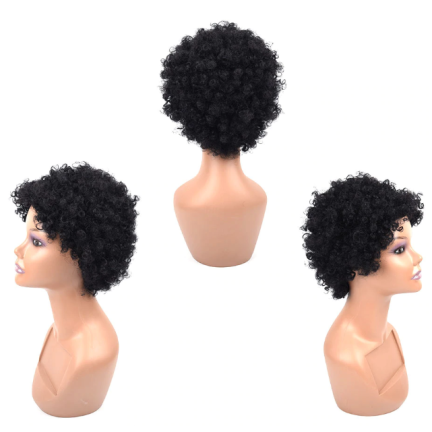UR27 PERÜCKE AFRO SCHWARZES HAAR LOCKIG PARTY 70ER 80ER JAHRE FÜR SILVESTER