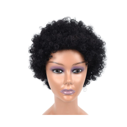 UR27 PERÜCKE AFRO SCHWARZES HAAR LOCKIG PARTY 70ER 80ER JAHRE FÜR SILVESTER