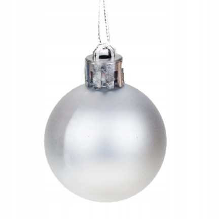 C06904S SILBERNE GLITZER WEIHNACHTSBAUMKUGELN SATZ VON 12PCS