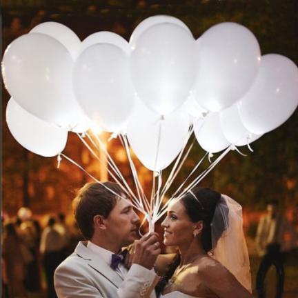 TG41913-1B FÜHRTE BELEUCHTETE BALLONS 5PCS WEISS HOCHZEIT