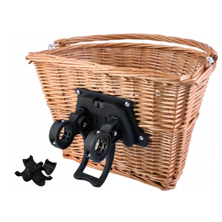 NN44 Korb aus Weidengeflecht für das Fahrrad, beige