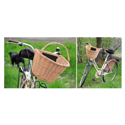 NN44 Korb aus Weidengeflecht für das Fahrrad, beige