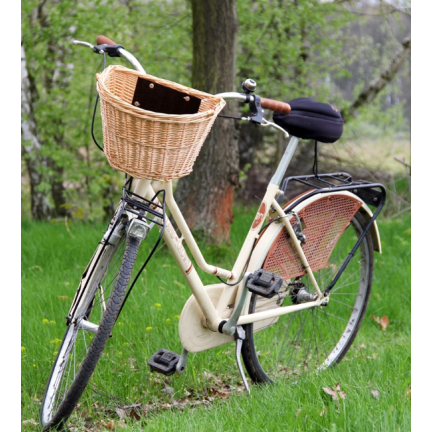 NN44 Korb aus Weidengeflecht für das Fahrrad, beige