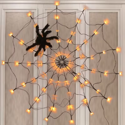 TG73019-1 SPINNENNETZ 70 LED KÜNSTLICHE HALLOWEEN LICHTER ORANGE