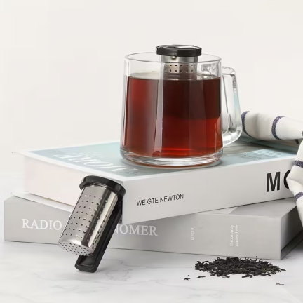 Tee- und Kräutereisetz, aus Metall, mit Griff, für Tassen und Gläser, 1 Stück