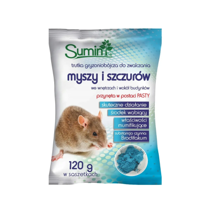 Giftpaste, Gift gegen Mäuse und Ratten, 25 ppm, 120 g, Sumin