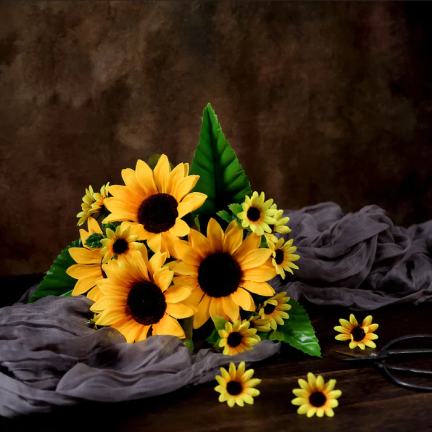 CV26503 Sonnenblume, Strauß aus künstlichen Sonnenblumen, Blumen für die Vase oder als Tischdekoration