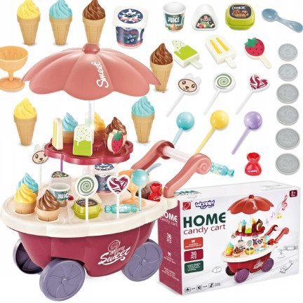 TG67295 Set: Konditorei, Eisdiele, Eis, Donuts, Rollwagen