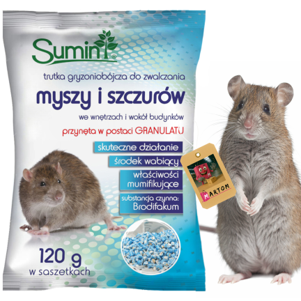 SUM62 SUMIN GRANULAT GIFT 25PPM 120G GRANULAT FÜR MÄUSE NAGETIERE