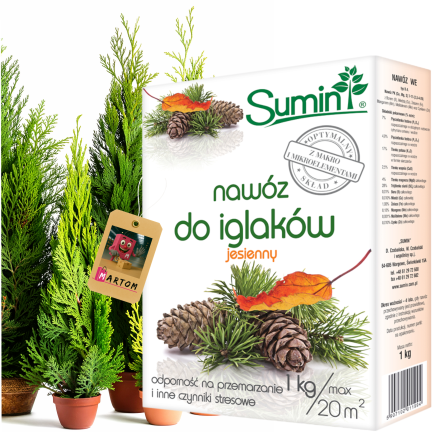 SUM65 SUMIN HERBSTDÜNGER FÜR KONIFEREN 1KG OPTIMALE ZUSAMMENSETZUNG GRANULAT