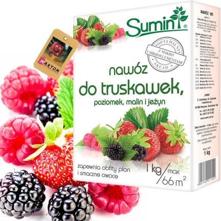 Sumin-Dünger für Erdbeeren, Walderdbeeren, Himbeeren und Brombeeren, optimale Zusammensetzung, 1 kg
