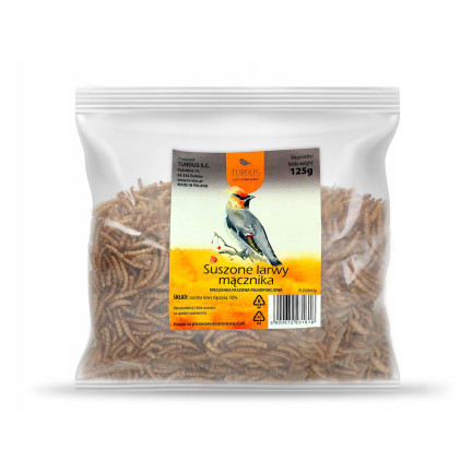 Getrocknete Mehlwurmlarven für Vögel, proteinreiches Futter, 125 g