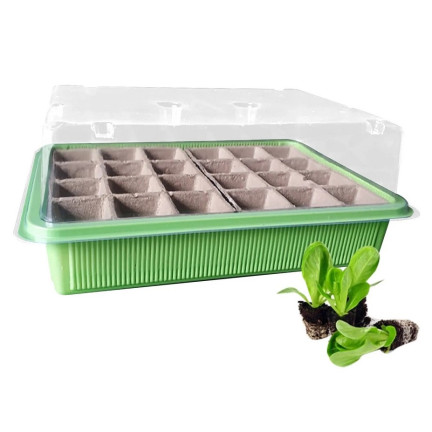 TG71428 MINI GLARNIA INSPEKT Torf Töpfe GROWER DISTRIBUTION 24 Fächer + Tray