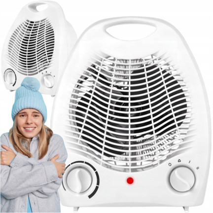 EHH011 Heizlüfter, elektrischer Heizkörper, Heizstrahler mit Thermostat, 2000 W