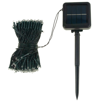 TG63191-1 Weihnachtsbaumbeleuchtung, 200 LEDs, solarbetrieben, kaltweiß, für den Außenbereich, mit Erdspieß