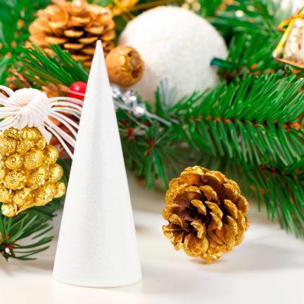 TG70315 Polystyrolkegel Polystyrolkegel 25 cm Weihnachtsbaum groß zum Dekorieren 2 Stück