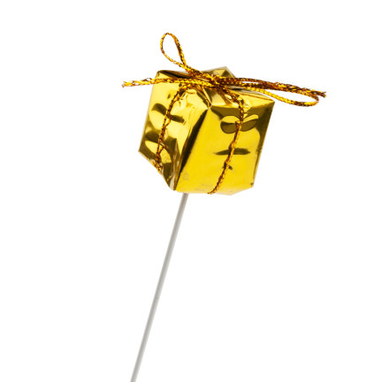 TG33329-2 GESCHENKE AUF GEFIEDERTEM DRAHT 12 STÜCK GOLD WEIHNACHTSDEKORATION