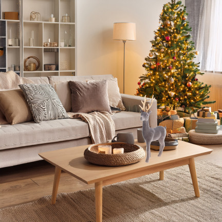TG61448-9 RENTIER UMGEDREHTES GOLDENES GEWEIH KUNSTSTOFF HIRSCHVELOURS