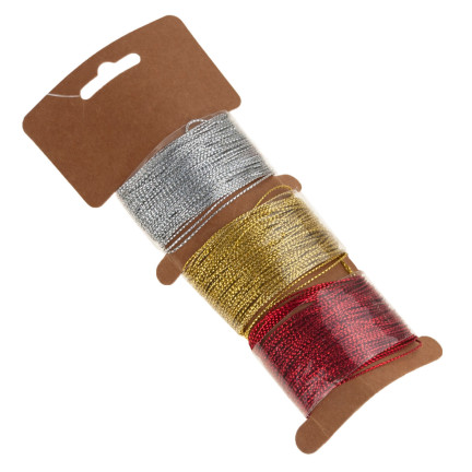 TG42180 DEKORATIVE SCHNUR 10M 3PCS SCRAPBOOKING GESCHENKE DIY