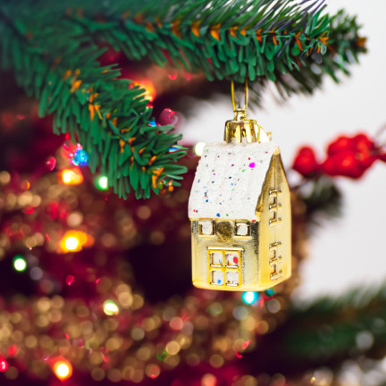 TG44017 weihnachtsbaumschmuck kunststoff hausholz anhänger 6pcs für mittelstücke KIT