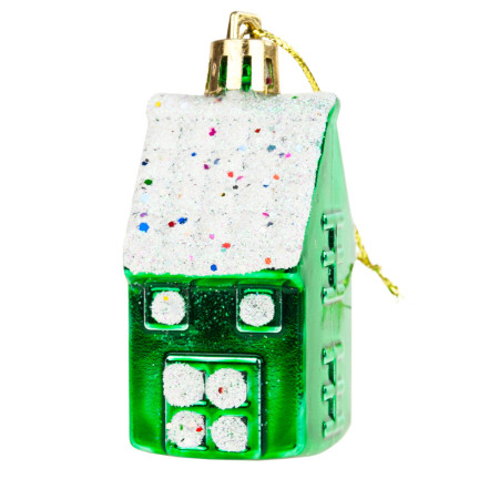TG44017 weihnachtsbaumschmuck kunststoff hausholz anhänger 6pcs für mittelstücke KIT