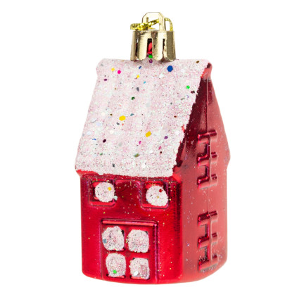 TG44017 weihnachtsbaumschmuck kunststoff hausholz anhänger 6pcs für mittelstücke KIT