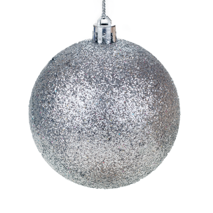 TG44040-1 Silberne Christbaumkugeln 12 Stk. 8cm Perlglitter Weihnachtsbaum