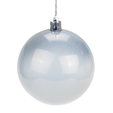 TG44040-1 Silberne Christbaumkugeln 12 Stk. 8cm Perlglitter Weihnachtsbaum