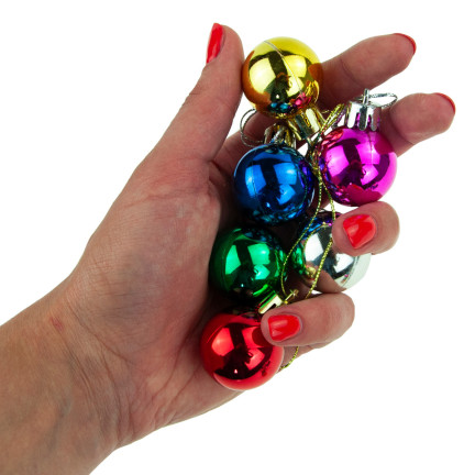 TG44046-14 BUNTE WEIHNACHTSBAUMKUGELN SATZ VON 24 STÜCK 3CM RETRO DEKORATIONEN