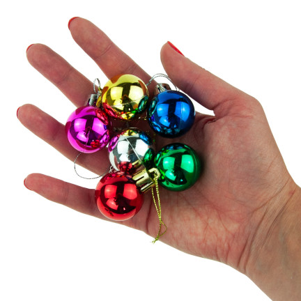 TG44046-14 BUNTE WEIHNACHTSBAUMKUGELN SATZ VON 24 STÜCK 3CM RETRO DEKORATIONEN