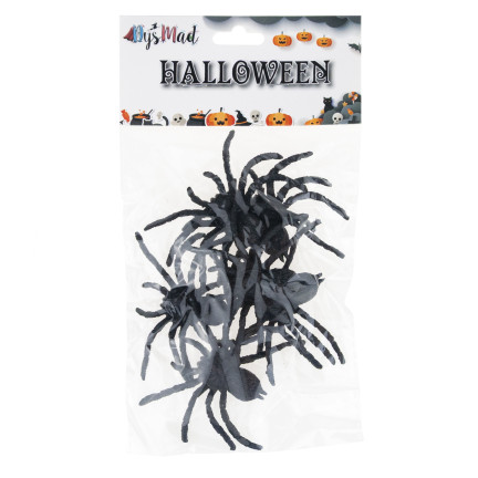 TG44534 HALLOWEEN SPINNEN 4PCS DEKORATION GROSS GRUSELIG
