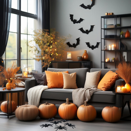 TG44534 HALLOWEEN SPINNEN 4PCS DEKORATION GROSS GRUSELIG