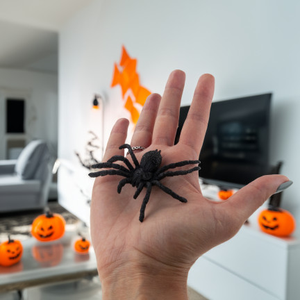 TG44534 HALLOWEEN SPINNEN 4PCS DEKORATION GROSS GRUSELIG