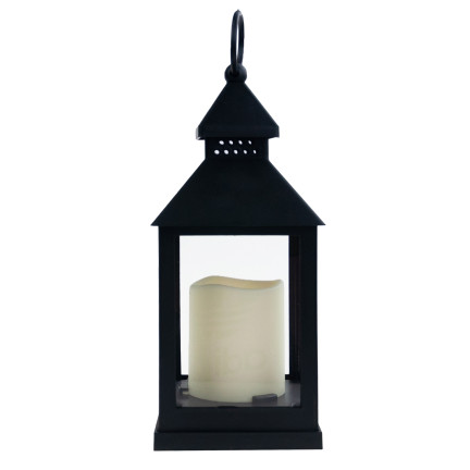 TG45628 LED LATERNE LAMPE SCHWARZ FÜR HAUS GARTEN BATTERIE BELEUCHTUNG BALKON TERRASSE 