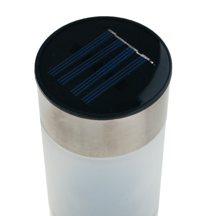 TG45633 SOLAR-GARTENLEUCHTEN LED-SÄULEN-SOLAR-GRÜN INOX silber