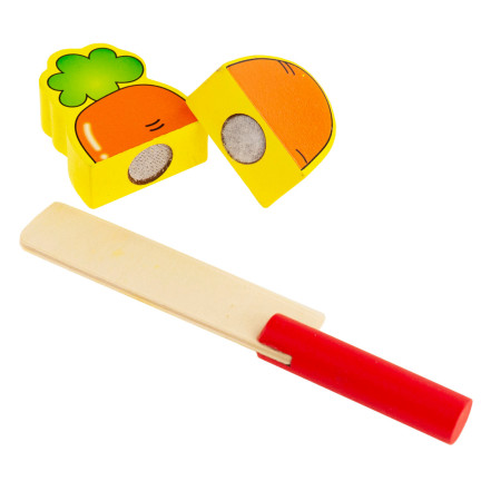 TG50017 Holz-Gemüse- und Obst-Schneideset mit Schneidebrett und Klettverschluss-Gemüsemesser