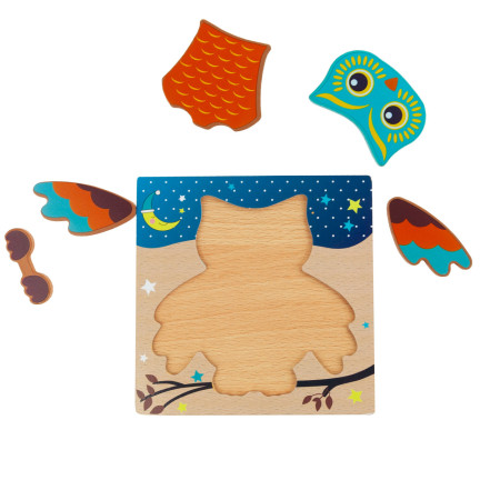 Tg50029 Holz-Eule-Puzzle Lerntier