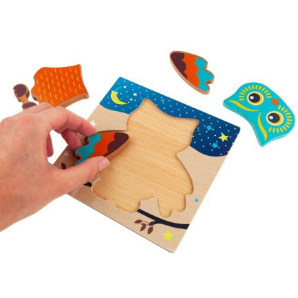 Tg50029 Holz-Eule-Puzzle Lerntier