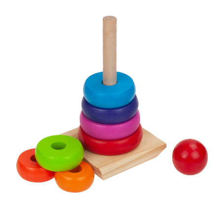 TG50038 PIRAMID SORTER Montessori TOWER WOOD BLOCKS