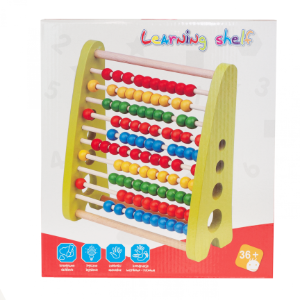 TG50058 Holz-Zählrad für Kinder 100 bunte Perlen